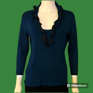 RED Faux Leather Trim Colonial Jabot Ruffle Teal Gasparilla Castlecore Top